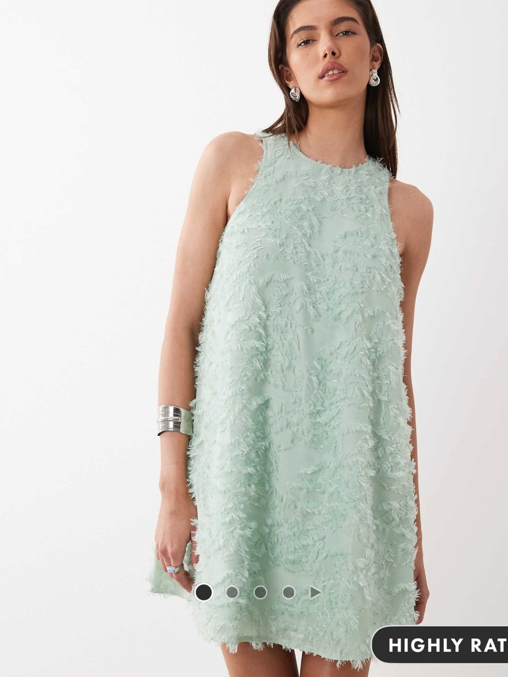 Textured Shift Dress in Mint